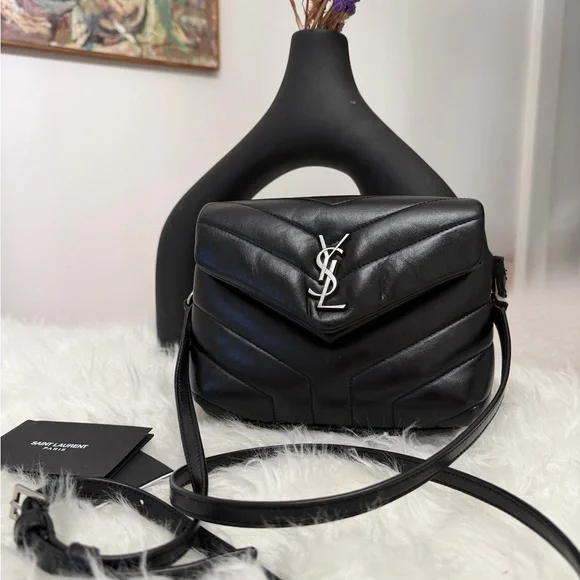 SAINT LAURENT Toy Loulou Calfskin Y Quilted Monogram Crossbody Bag - Picture 1 of 16